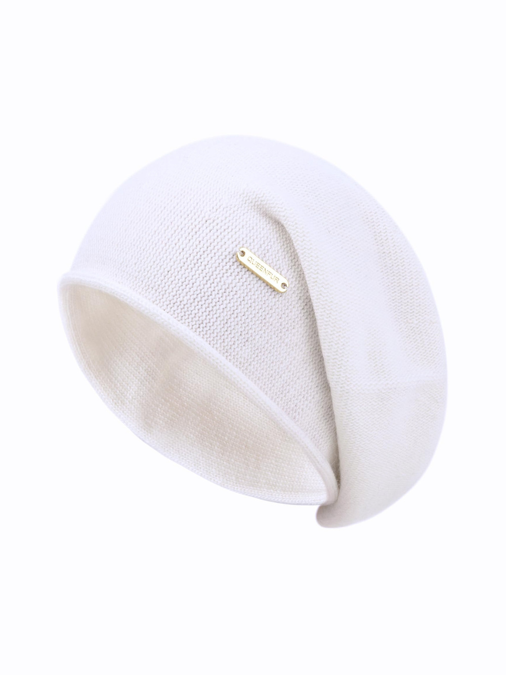 Knit Slouchy Beanie Hats for Women Cashmere Ski Cap Knitted | White | Size OS